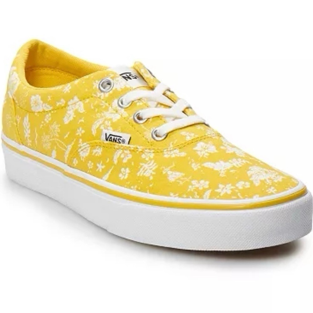 Vans Doheny Tropics Floral Print Skate Shoes Yellow White Size 9